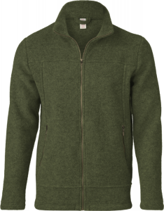 Uldfleece jakke, herrer grøn uldjakke, 100% økologisk merinould